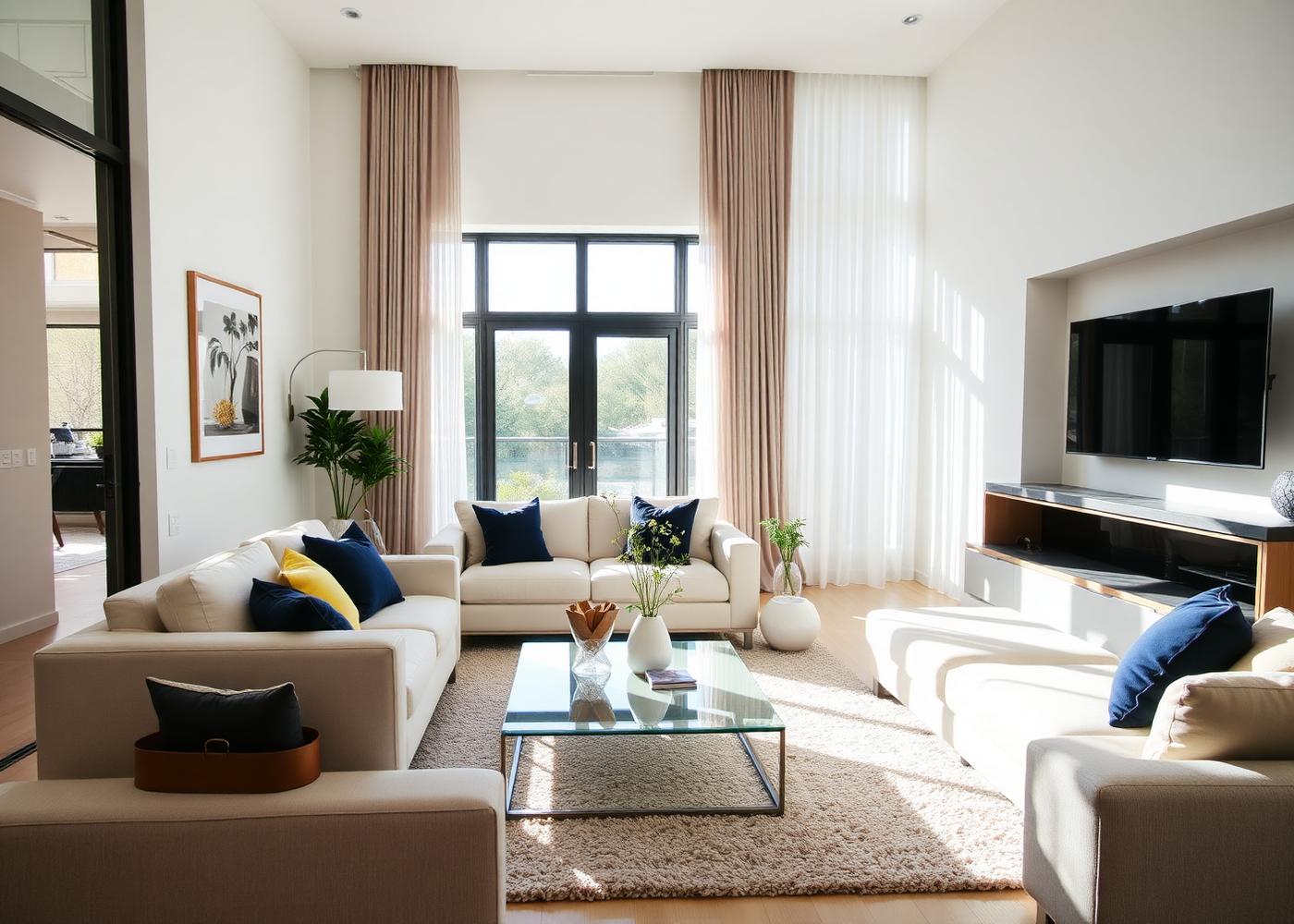 Spotless living room after a deep clean
